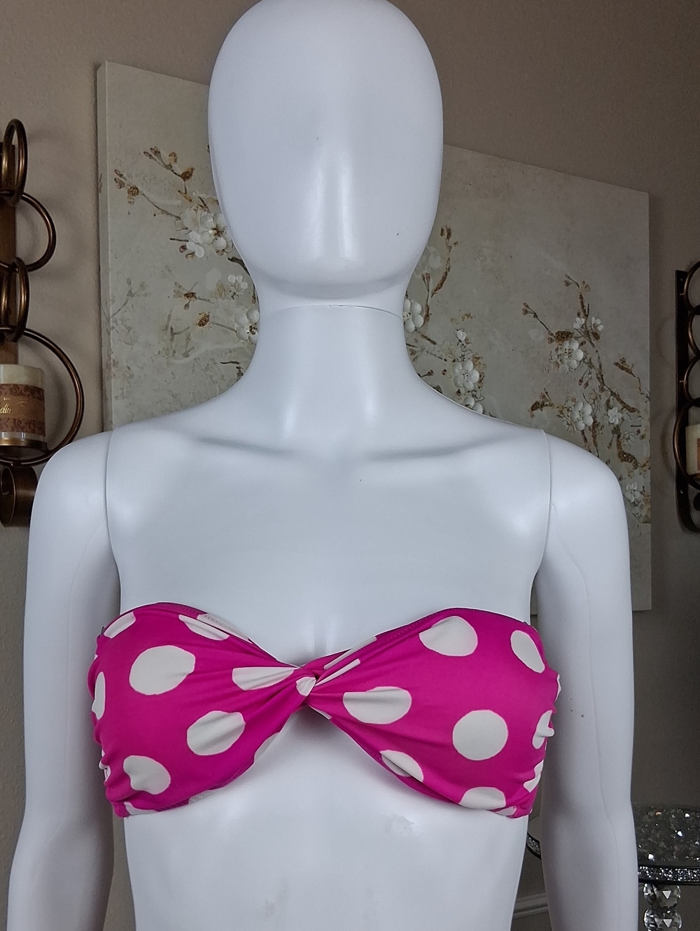Victoria's Secret Strapless Pink Polka Dot Bikini Set Small Women's Swimwear - Picture 12 of 16